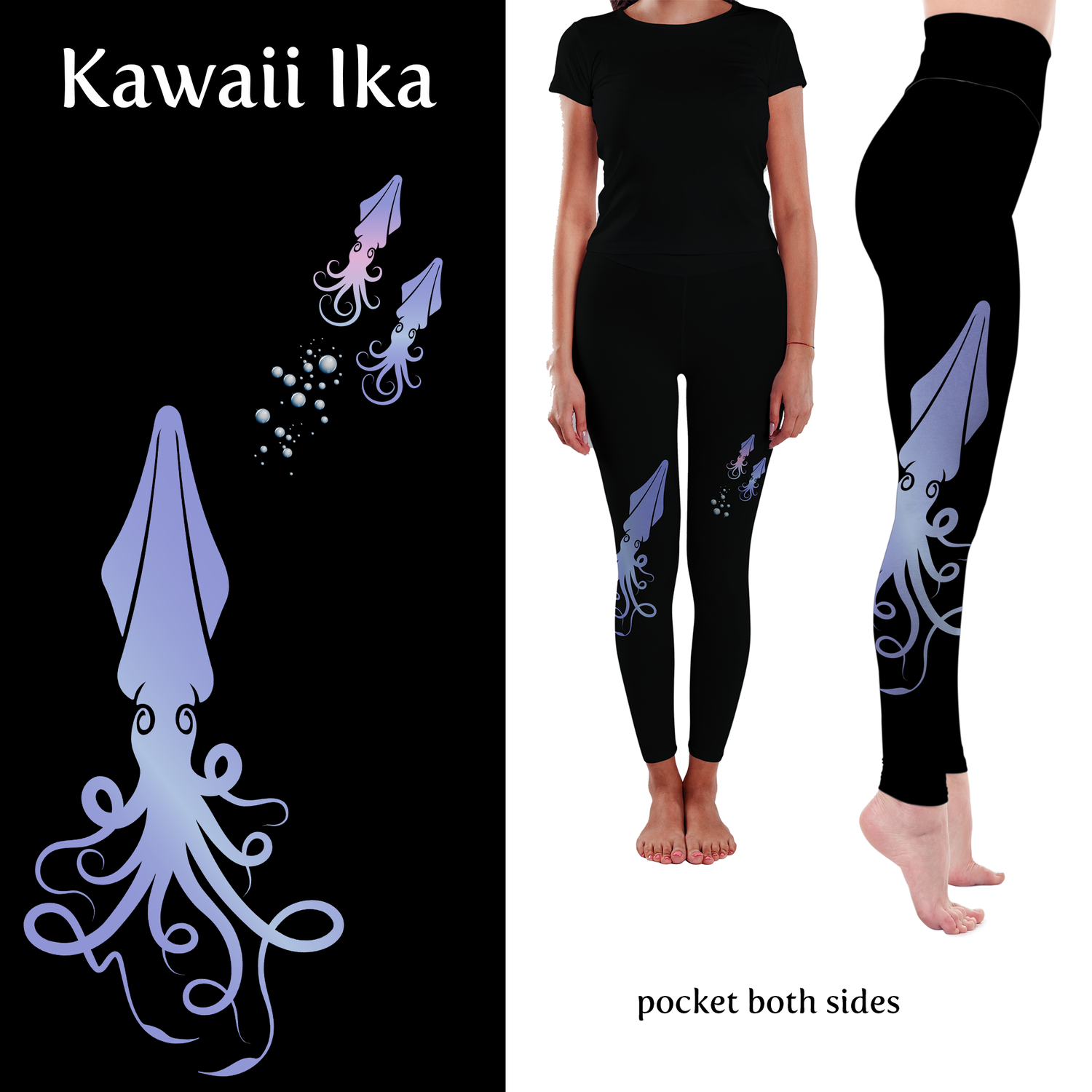 Kawaii Ika Squid Handmade Leggings with Pockets MM